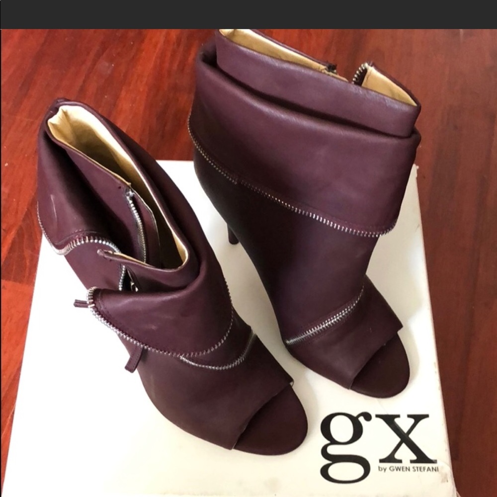 Burgundy booties